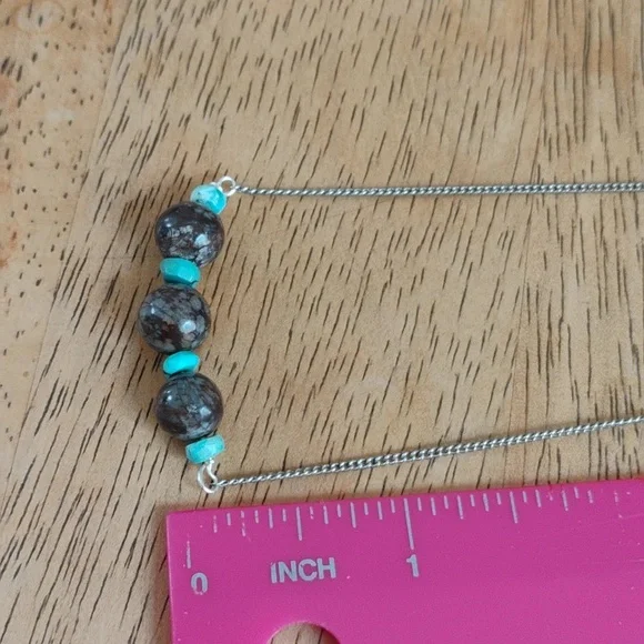 Kingman Turquoise and Jasper Necklace - Picture 7 of 10